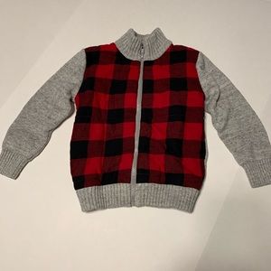 Boys Buffalo Check zip up sweater, size 5T